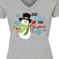 thumbnail image 4 of Inktastic Just Chillin' This Christmas Fun Snowman in Top Hat Women's V-Neck T-Shirt, 4 of 5