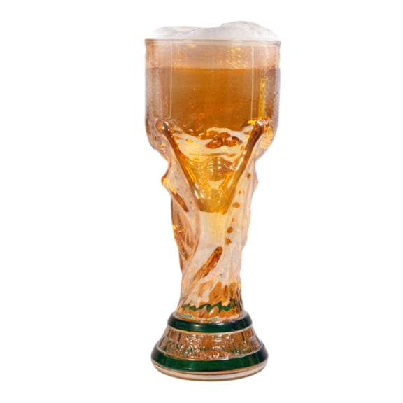 Yanxiao 2026 World Cup Trophy Shaped Beer Glass, World Cup Merchandise Soccer Fan Beer Mug, Food Grade Clear Glass Cup for Game Day Viewing Parties, Home Bar Decor & Football Fan Gift