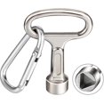 thumbnail image 1 of Metal Triangular Wrench Meter Box Key Silver Socket Triangle Wrench With A Key Ring For Gas Water Electric Meter Cabinet, 1 of 5