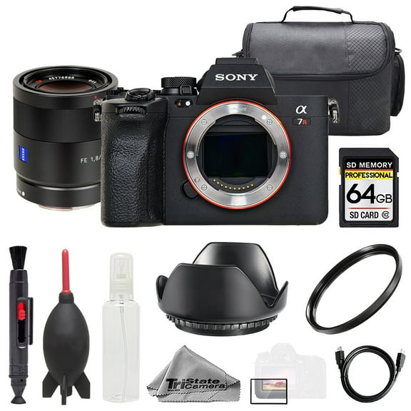 Sony a7R V   Sonnar T* FE 55mm f/1.8 ZA Lens  64GB   Bag  UV Filter- Basic Kit (International Version)
