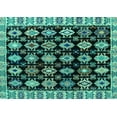 thumbnail image 1 of Ahgly Company Indoor Rectangle Abstract Turquoise Blue Modern Area Rugs, 4' x 6', 1 of 4
