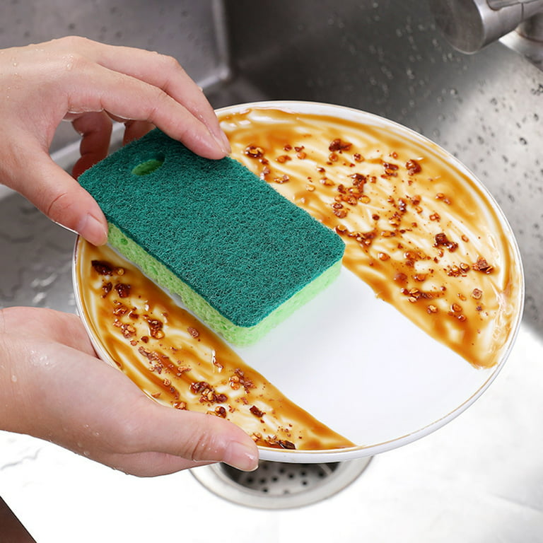 5pcs Sponge Dishwashing Scrubbers, Kitchen Cleaners For Stains And Water  Absorption