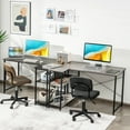 thumbnail image 3 of Costway 48'' Reversible L Shaped Computer Desk Home Office Table Adjustable Shelf Gray, 3 of 11