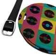 thumbnail image 2 of Vinyl LP Records Rainbow Colored Background Round Leather Luggage Card Suitcase Carry-On ID Tag, 2 of 8