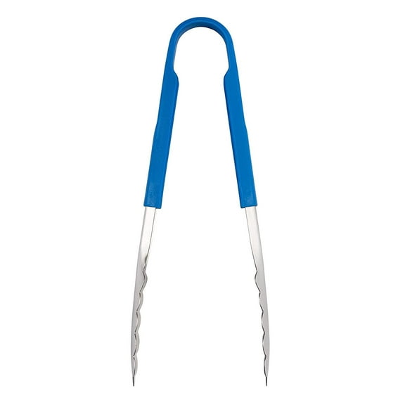 Dexter-Russell 91509 - 9 1/2" Heavy Duty Utility Tong with Stainless Steel Tips and a Cool Blue Silicone High Heat Handle