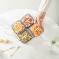 thumbnail image 4 of Fruit Divided Serving Tray - Removable Divided Clear Food Storage Containers with 4 Compartment,Candy Snack Tray,Snack Tray For Kitchen And Party Food And Pantry Organization, 4 of 7