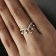 thumbnail image 5 of Pear Cut Opal & Cubic Zirconia Ring, 925 Sterling Silver Trio Ring. Minimalist Ring. Handmade Fine Jewelry. Gift For Her., 5 of 5