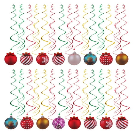 

30pcs Christmas Spiral Pendant Hanging Christmas Ball Spiral Pendant Props