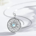 thumbnail image 2 of Coachuhhar Pentagram Necklace 925 Sterling Silver Moon Pentacle Pendant Celtic Knot Pagan Witchy Wiccan Amulet Jewelry Gifts for Women, 2 of 7