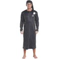 thumbnail image 3 of Men's Henley Sleep Shirt Nightgown Striped Big&Tall Long Sleeve Nightshirt with Night Hatc 26s, 3 of 5