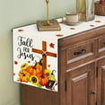 thumbnail image 2 of 1pc Fall for Jesus - 100% Linen - Rectangular - Autumn Harvest Pumpkin & Grapes Design - Woven - Table Runner - for Thanksgiving Home & Party Decor 13x72 inches, 2 of 5