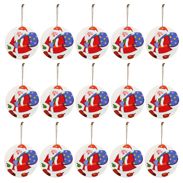 Adornos navideños Tarjeta colgante de madera de Navidad Decoración de árbol de Navidad de madera de doble cara Wmkox8yii gf9205