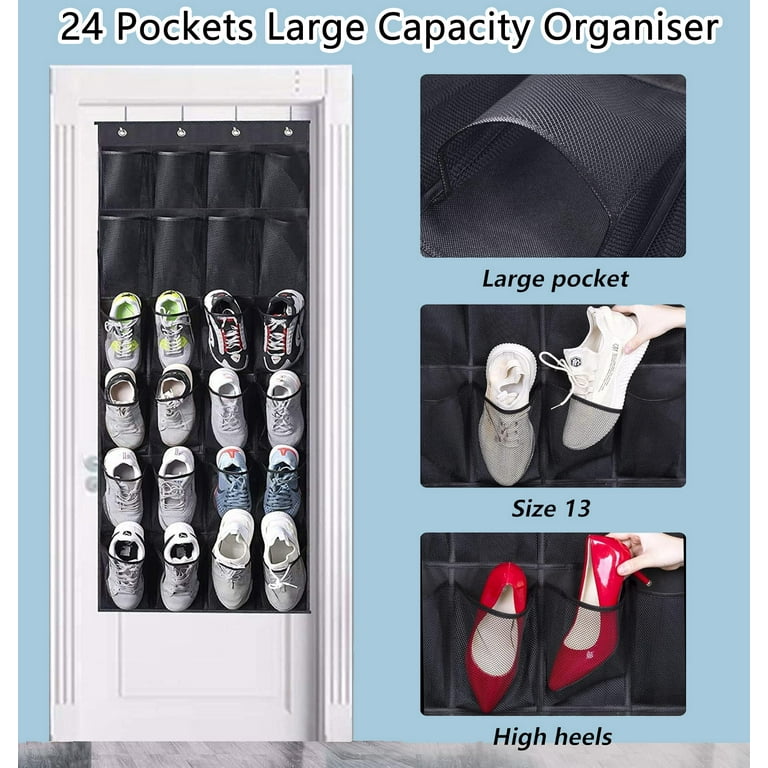 Misslo over the door shoe organizer 24 large mesh pockets sale