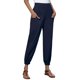 thumbnail image 1 of Pantalones palazzo de lino con cintura elástica, pierna ancha y bolsillos para mujer, 1 of 6