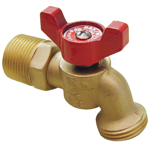 Mueller Brass Hose Bibb Valve - 1/2 In. MIP x 3/4 In. MHT, Durable Brass, Chrome Finish
