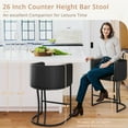 thumbnail image 5 of Dycanpo 26'' Counter Height Bar Stools Set of 4 with Backrest and Arms,Faux Leather (Black-Black), 5 of 7