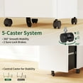 thumbnail image 4 of 3-Drawer Mobile File Cabinet with Lock, All-Steel Metal Storage on Wheels, Two Shallow & One Deep Drawer for Office/Home, Fully Assembled, White, 110lbs/Drawer, Anti-Tip Design, 4 of 7