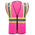 thumbnail image 1 of Chaleco de seguridad SULWZM con bolsillos con cremallera Reflective Pink XL, 1 of 6