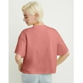 thumbnail image 3 of Hanes Women's Garment Dyed Cropped Cotton T-Shirt Nantucket Red S, 3 of 5