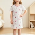 thumbnail image 2 of IFNWSV Girls Short Sleeve Summer Sleepwear Dresses Crew Neck A Line Cotton Nightgown Lightweight Pajama Dress Multicolor 6-7 Years, 2 of 7