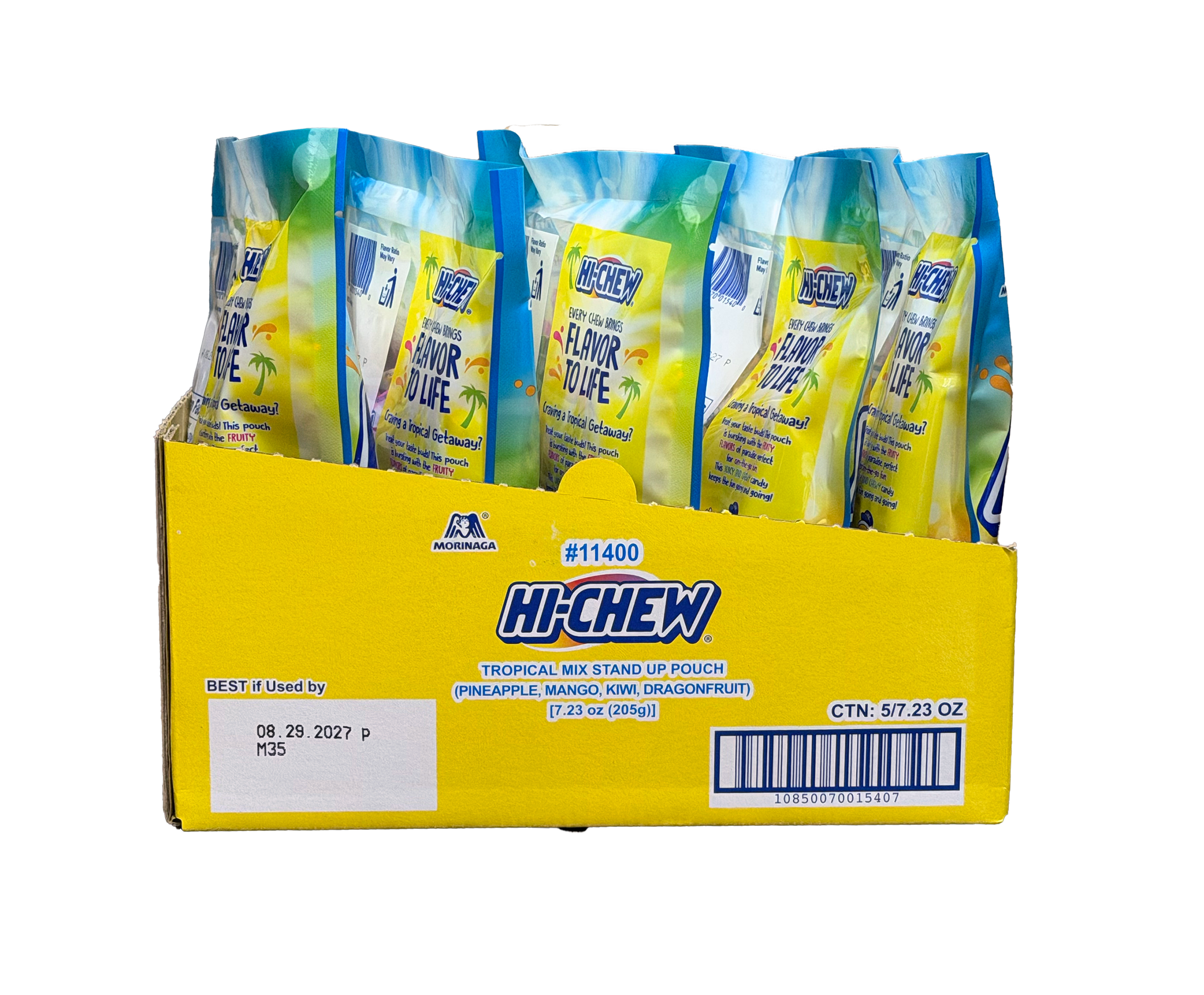 HI-CHEW Chewy Candy Tropical Mix Stand up Pouch, 7.23 oz