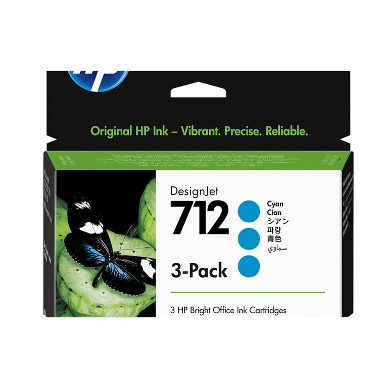 HP 712 Original High-Capacity Black Ink Cartridge - 3 Pack