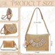 thumbnail image 2 of Bride Straw Shoulder bag Woven envelope purse Pearl rhinestone Wedding Resort purse Honeymoon Bride Shower Bridal gift, 2 of 4