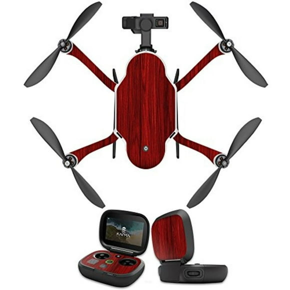 MightySkins Skin Compatible with GoPro Karma Drone Headphones wrap Cover Sticker Skins Cherry Grain
