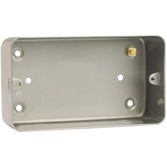 CLICK - 40mm 2 Gang Metalclad Back Box without Knockout