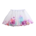 thumbnail image 3 of Swuxness Girls Princess Mesh Skirts, Kids Casual Shorts Skirt, Toddler Mesh Print Elastic Waist Lining Performance Puff Comfortable Fashion Soft Skirts White, 7-8 Years, 3 of 4