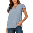 thumbnail image 2 of Blusa de manga corta de jacquard,Blusa de manga corta de jacquard Blusa de jacquard Blusa de manga corta superior Diseño a prueba de futuro, 2 of 6