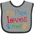 thumbnail image 3 of Inktastic My Papa Loves Me Boys or Girls Baby Bib, 3 of 4