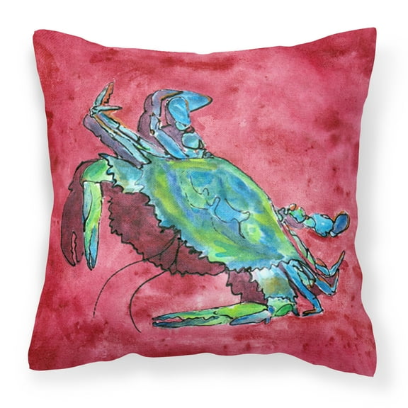 Carolines Treasures 8379PW1414 Crab Decorative Canvas Fabric Pillow, 14Hx14W, multicolor