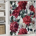 thumbnail image 6 of PRATYUS  Vintage Floral Shower Curtain with Hooks,Peony Rose Flower Blossom Bathroom Curtain Red Pink White,Waterproof Polyester Fabric Bathroom Accessories 60x72, 6 of 7