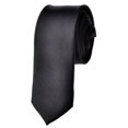 thumbnail image 4 of TOPTIE Mens Solid Color Skinny 2" Inch Necktie Tie-Black, 4 of 8