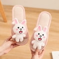 thumbnail image 1 of Cute Cartoon Elephant Pink Adult Slippers - Couple Cotton Slippers, 1 of 6