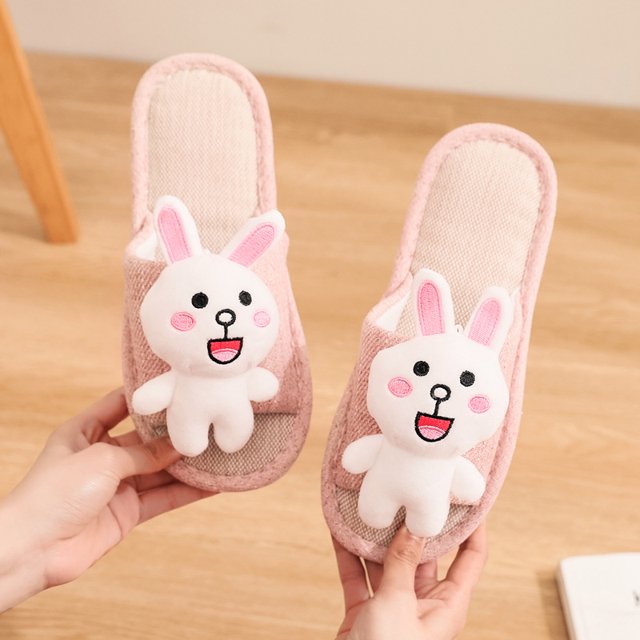 Cute Cartoon Elephant Pink Adult Slippers - Couple Cotton Slippers