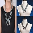 thumbnail image 4 of LOLIPPYY Natural Necklace Bull Horn Jewelry Retro Design 1Pcs Sky-blue, 4 of 5