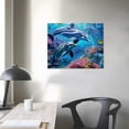 thumbnail image 4 of ARISTURING Dolphin Wall Art Dolphin Ocean Pictures Wall Decor Underwater Sea Life Canvas Prints Sea Tropical Fish Painting Modern Artwork Home Decoration for Bathroom Bedroom Living Room, 4 of 6
