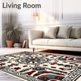 thumbnail image 2 of ODIKA 8'x10' Machine Washable Non-Slip Area Rug, Edgy Skeleton Featuring Skull Motifs and Intricate Symmetry High Traffic Rug with Pad, Beige, 702715, 2 of 8