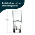 thumbnail image 3 of Libbey Bellevue Cocktail Glasses Set, 13.5 Oz, Clear, Stylish Retro Stackable Glass Cups, Modern Glassware Set for Cocktails, Mojito, and More, 3 of 6