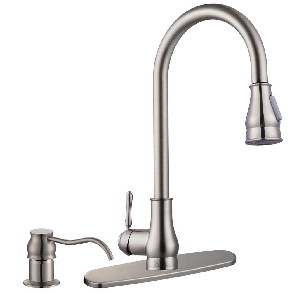 Yescom 18 Pullout Pull Down Kitchen Sink Faucet Swivel Sprayer With Soap Dispenser Brushed Nickel Cupc Nsf