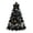 Village, variant on DIY Halloween Fabric Tree with Red Rose Topper, Tiered Skull & Spider Web Pattern Patchwork Tabletop Decor, Gothic Holiday Centerpiece for Home, Rose Style, 1 Count