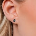 thumbnail image 3 of Gem Stone King 10K White Gold Green Mystic Topaz Stud Earrings for Women Men (1.20 Cttw, Gemstone Birthstone, Oval 6X4MM), 3 of 6