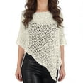 thumbnail image 5 of APEXFWDT Women Sheer Poncho Top Off The Shoulder Y2k See Through Shrug Mesh Cover Up Lightweight Asymmetrical Cape Top, 5 of 6