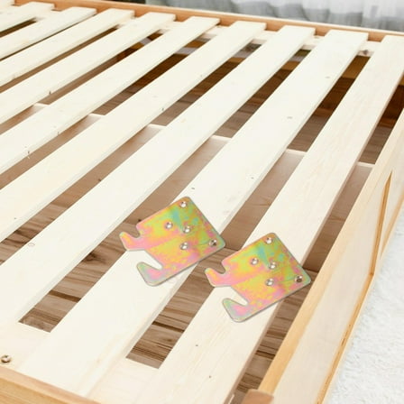 Milisten Iron Bed Rail Fitting Plates Sturdy Heavy-Duty Support Brackets for Bed Frame Easy Assembly