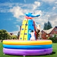thumbnail image 5 of Relunch 14.8X11.8FT Inflatable Dolphin Rock Climbing Wall Tower for Kids with 1100W Blower – Commercial PVC Outdoor Adventure Game with Safety Ropes & Harnesses, 5 of 9