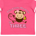 thumbnail image 4 of Inktastic Little Monkey Girl 3rd Birthday Girls Toddler T-Shirt, 4 of 5