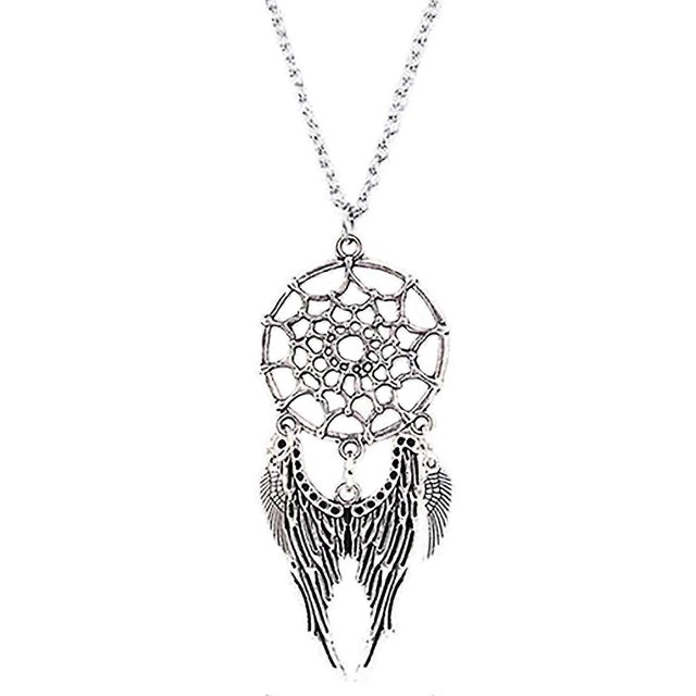 Collar Farfi étnico atrapasueños para mujer, cadena con alas de plumas, collar para banquete, 4