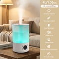thumbnail image 3 of 4L Cool Mist Humidifier, Ultrasonic Humidifiers for Room, 360° Adjustable Nozzle, Gradient Night Light with 7 Color Mode, Auto Shut-Off, Ultra Quiet for Bedroom, Office, Plant, 3 of 13